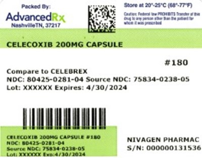 Celecoxib 80425-0281-04.jpg label 4 - Celecoxib 80425 0281 04
